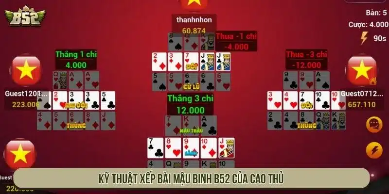 Mậu Binh B52 Đánh Bài Xếp Hình Hấp Dẫn Nhất Châu Á Kỹ thuật xếp bài Mậu Binh B52 của cao thủ